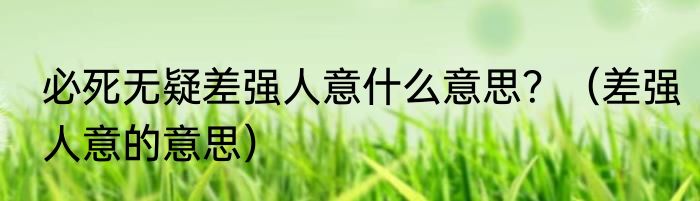 必死无疑差强人意什么意思？（差强人意的意思）