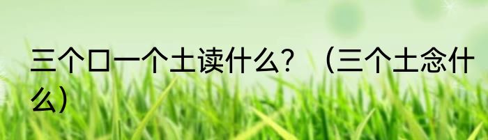 三个口一个土读什么？（三个土念什么）