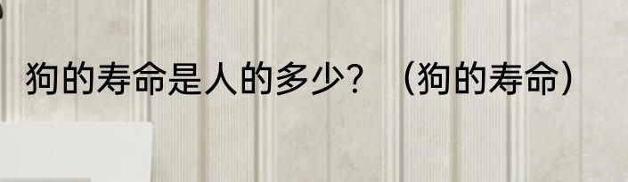 狗的寿命是人的多少？（狗的寿命）