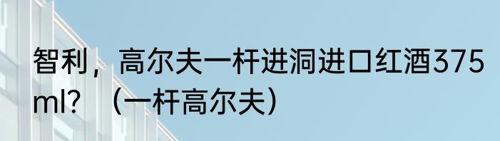 智利，高尔夫一杆进洞进口红酒375ml？（一杆高尔夫）