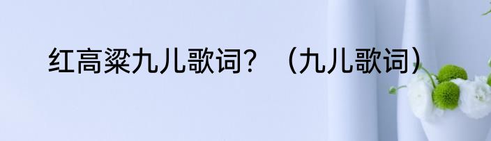 红高粱九儿歌词？（九儿歌词）