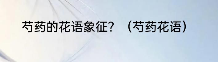 芍药的花语象征？（芍药花语）