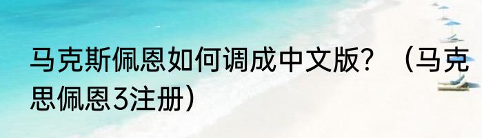 马克斯佩恩如何调成中文版？（马克思佩恩3注册）