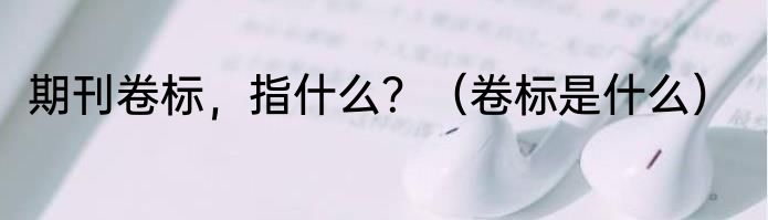 期刊卷标，指什么？（卷标是什么）