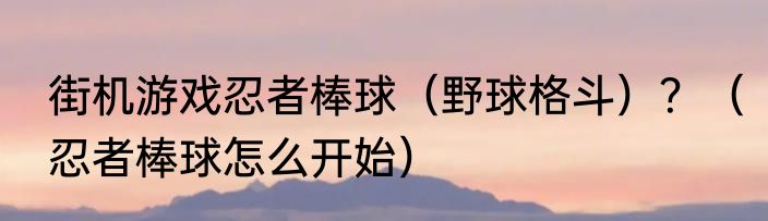 街机游戏忍者棒球（野球格斗）？（忍者棒球怎么开始）