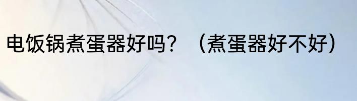 电饭锅煮蛋器好吗？（煮蛋器好不好）