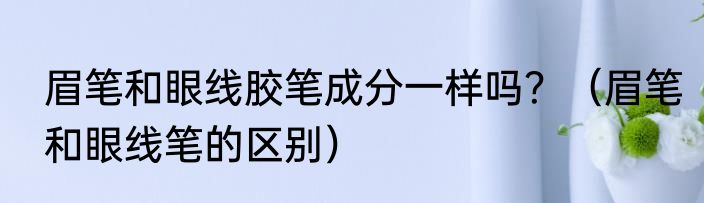 眉笔和眼线胶笔成分一样吗？（眉笔和眼线笔的区别）