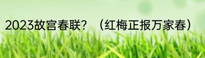 2023故宫春联？（红梅正报万家春）