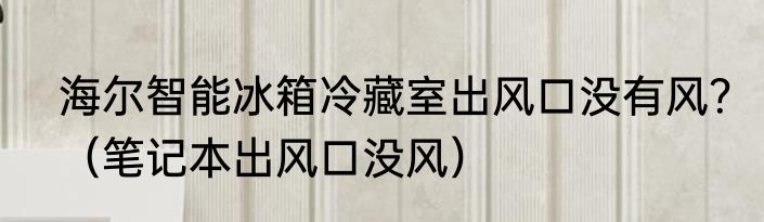 海尔智能冰箱冷藏室出风口没有风？（笔记本出风口没风）