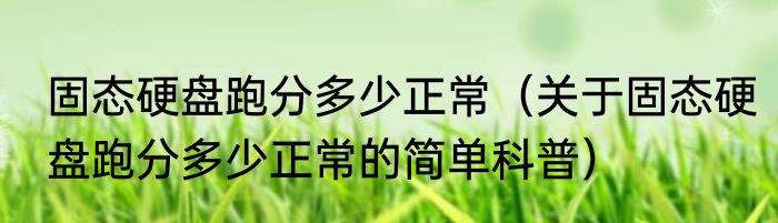 固态硬盘跑分多少正常（关于固态硬盘跑分多少正常的简单科普）