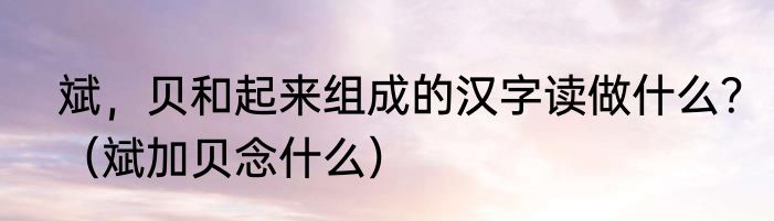 斌，贝和起来组成的汉字读做什么？（斌加贝念什么）