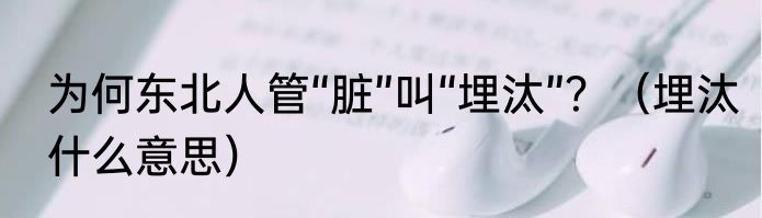 为何东北人管“脏”叫“埋汰”？（埋汰什么意思）