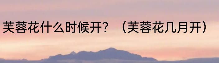 芙蓉花什么时候开？（芙蓉花几月开）