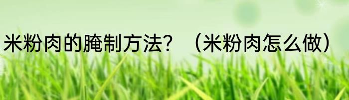 米粉肉的腌制方法？（米粉肉怎么做）