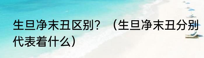 生旦净末丑区别？（生旦净末丑分别代表着什么）