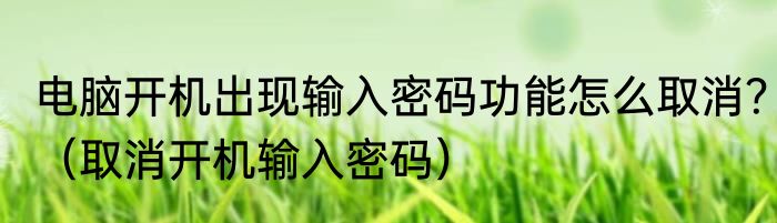电脑开机出现输入密码功能怎么取消？（取消开机输入密码）