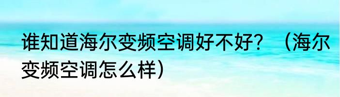 谁知道海尔变频空调好不好？（海尔变频空调怎么样）