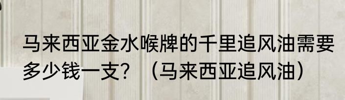 马来西亚金水喉牌的千里追风油需要多少钱一支？（马来西亚追风油）