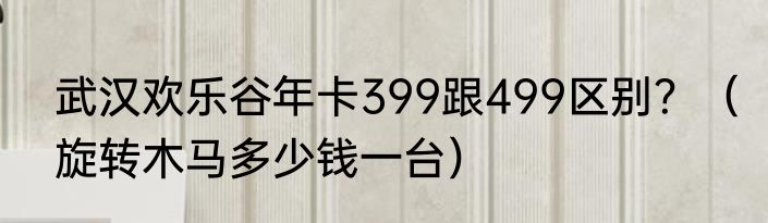 武汉欢乐谷年卡399跟499区别？（旋转木马多少钱一台）