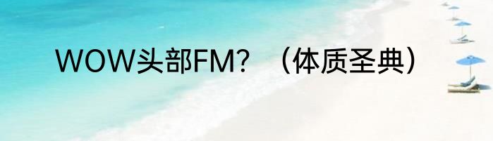 WOW头部FM？（体质圣典）