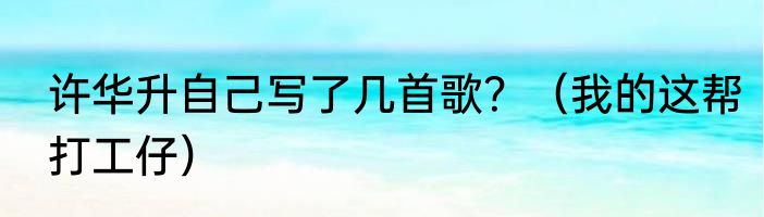 许华升自己写了几首歌？（我的这帮打工仔）