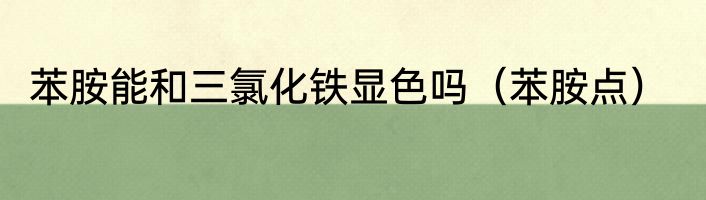 苯胺能和三氯化铁显色吗（苯胺点）