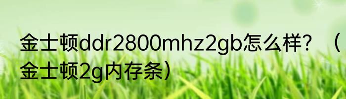 金士顿ddr2800mhz2gb怎么样？（金士顿2g内存条）