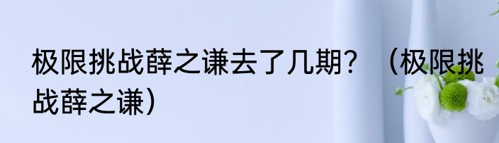 极限挑战薛之谦去了几期？（极限挑战薛之谦）