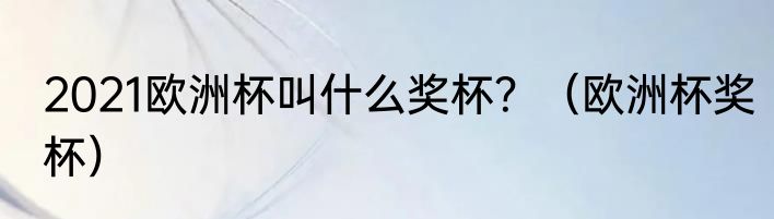 2021欧洲杯叫什么奖杯？（欧洲杯奖杯）