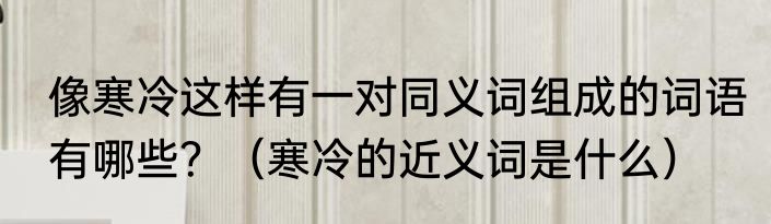 像寒冷这样有一对同义词组成的词语有哪些？（寒冷的近义词是什么）