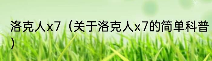 洛克人x7（关于洛克人x7的简单科普）