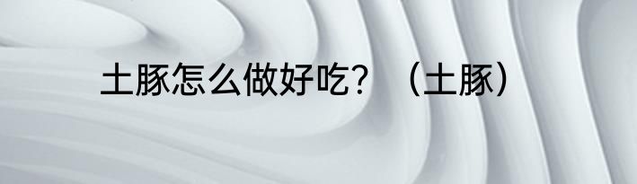 土豚怎么做好吃？（土豚）