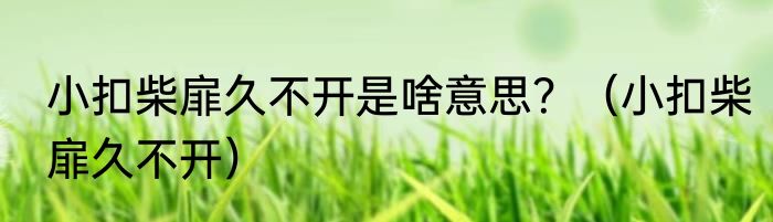 小扣柴扉久不开是啥意思？（小扣柴扉久不开）