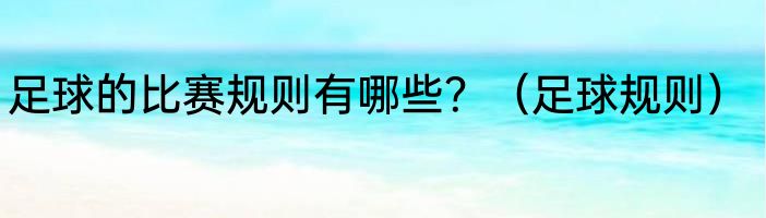 足球的比赛规则有哪些？（足球规则）
