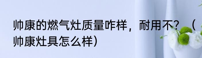 帅康的燃气灶质量咋样，耐用不？（帅康灶具怎么样）