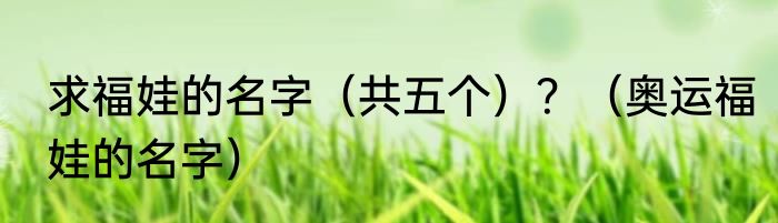 求福娃的名字（共五个）？（奥运福娃的名字）