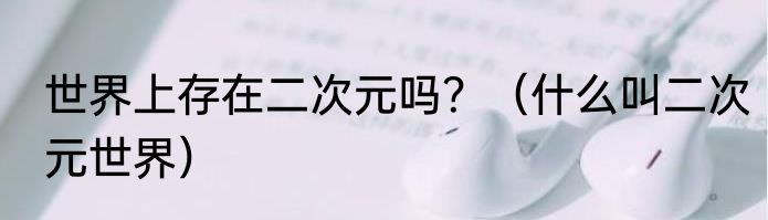 世界上存在二次元吗？（什么叫二次元世界）