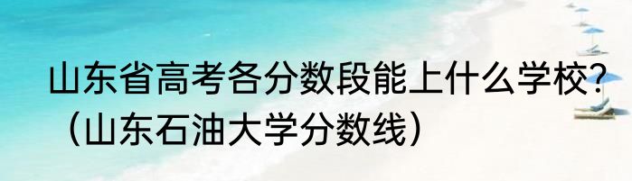 山东省高考各分数段能上什么学校？（山东石油大学分数线）