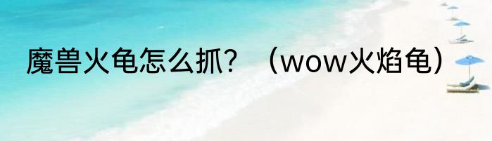 魔兽火龟怎么抓？（wow火焰龟）