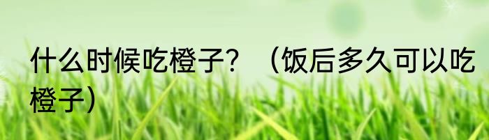 什么时候吃橙子？（饭后多久可以吃橙子）