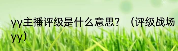 yy主播评级是什么意思？（评级战场yy）