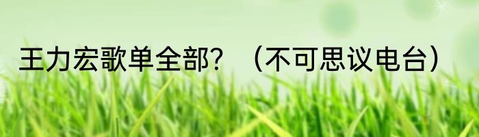 王力宏歌单全部？（不可思议电台）