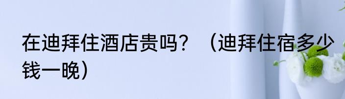 在迪拜住酒店贵吗？（迪拜住宿多少钱一晚）