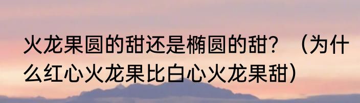 火龙果圆的甜还是椭圆的甜？（为什么红心火龙果比白心火龙果甜）