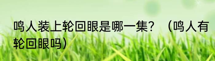 鸣人装上轮回眼是哪一集？（鸣人有轮回眼吗）