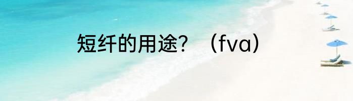 短纤的用途？（fva）