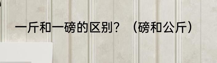 一斤和一磅的区别？（磅和公斤）