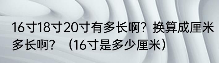 16寸18寸20寸有多长啊？换算成厘米多长啊？（16寸是多少厘米）