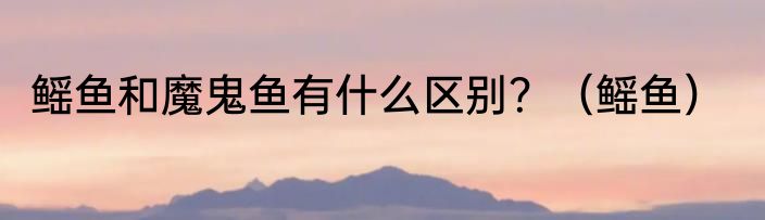 鳐鱼和魔鬼鱼有什么区别？（鳐鱼）