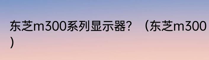 东芝m300系列显示器？（东芝m300）